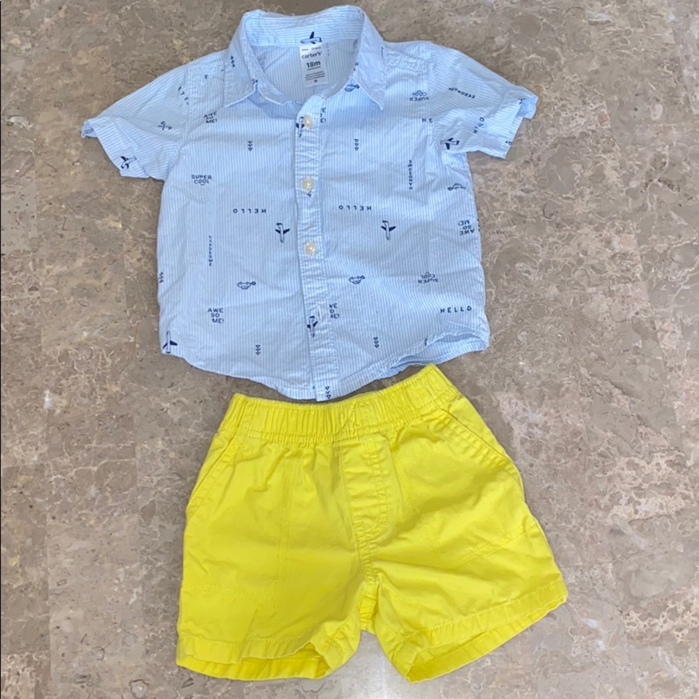 Carter’s Yellow Shorts and Cool Top casual sets
